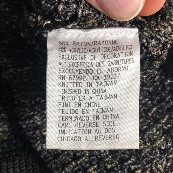 Sigrid Collection textured knit cardigan sweater faux mariboo collar eyelash M - Picture 8 of 11